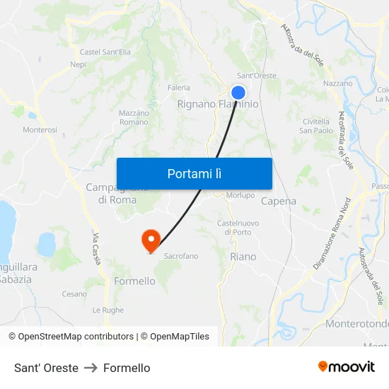 Sant' Oreste to Formello map