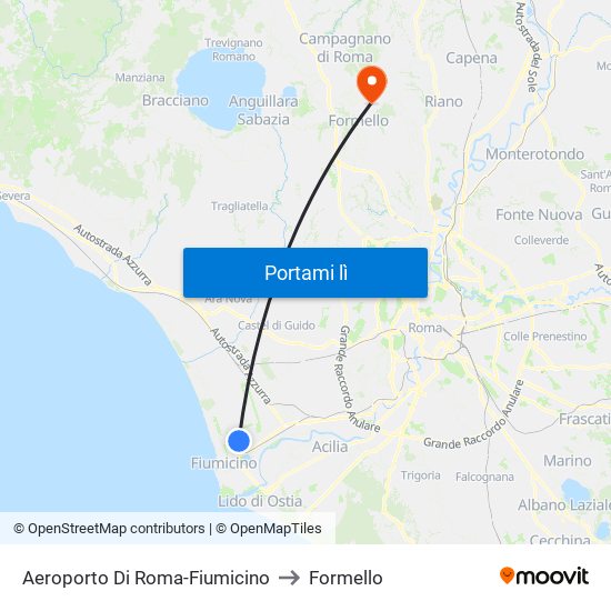 Aeroporto Di Roma-Fiumicino to Formello map