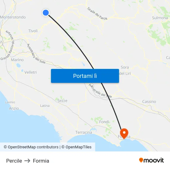 Percile to Formia map
