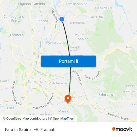 Fara In Sabina to Frascati map
