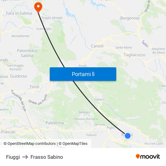 Fiuggi to Fiuggi map