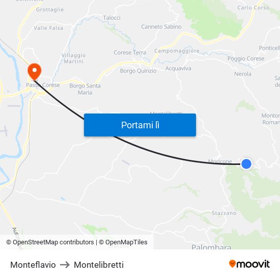 Monteflavio to Monteflavio map