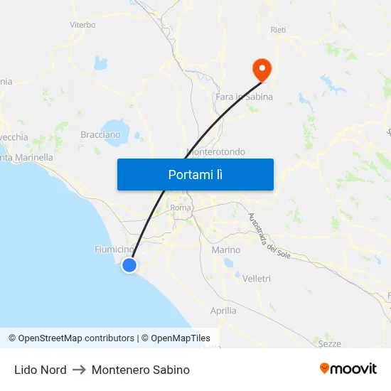 Lido Nord to Montenero Sabino map