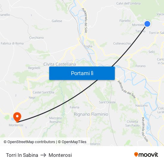 Torri In Sabina to Monterosi map