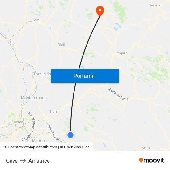 Cave to Amatrice map