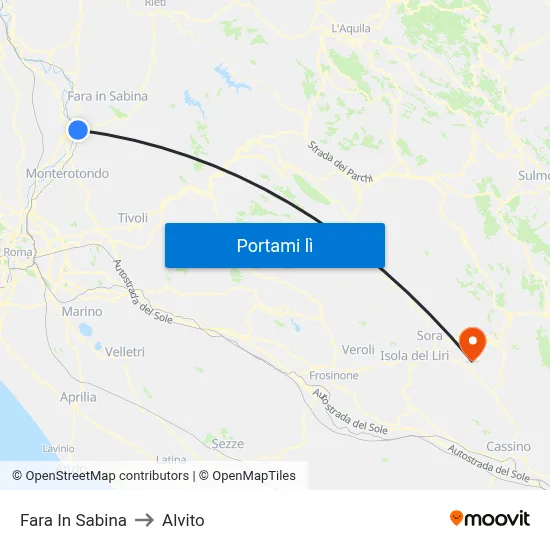 Fara In Sabina to Alvito map