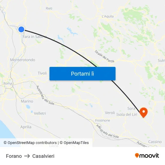 Forano to Casalvieri map