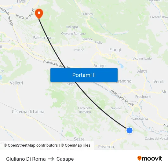 Giuliano Di Roma to Casape map