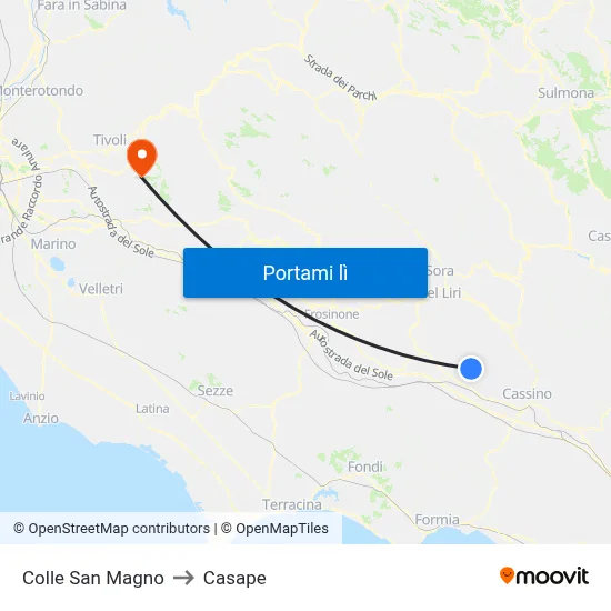 Colle San Magno to Casape map