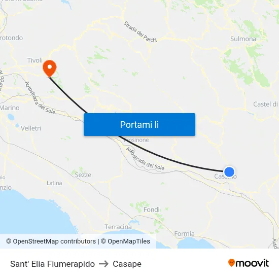 Sant' Elia Fiumerapido to Casape map