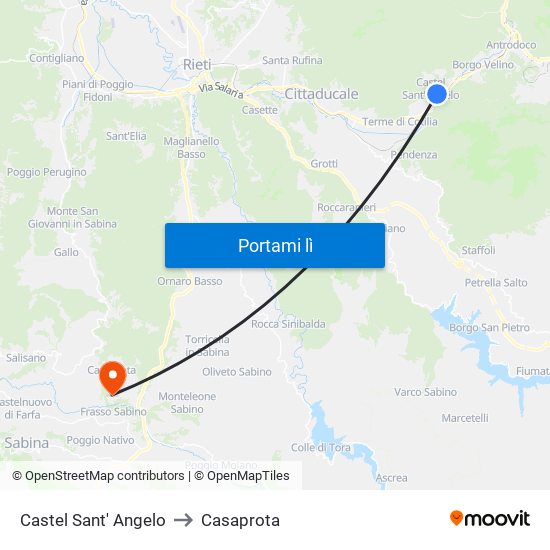 Castel Sant' Angelo to Casaprota map