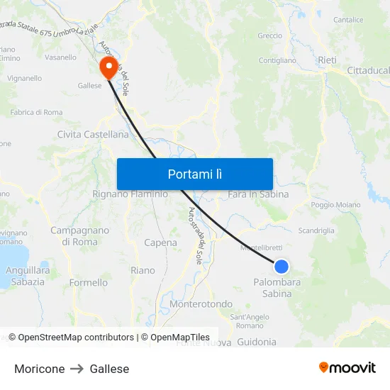 Moricone to Gallese map