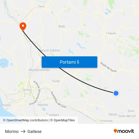 Morino to Gallese map