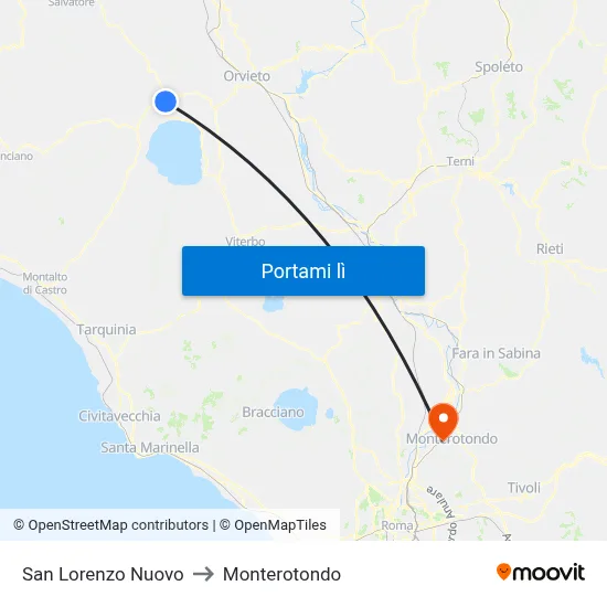 San Lorenzo Nuovo to Monterotondo map