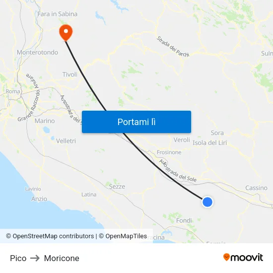 Pico to Moricone map
