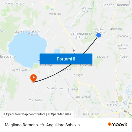 Magliano Romano to Anguillara Sabazia map