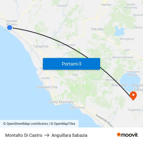 Montalto Di Castro to Anguillara Sabazia map