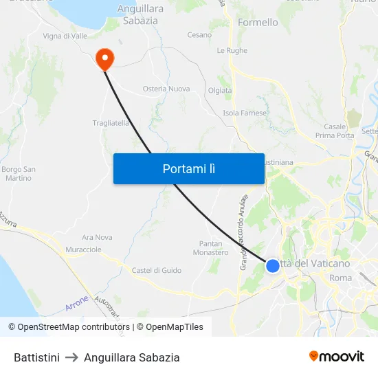 Battistini to Anguillara Sabazia map