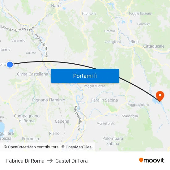 Fabrica Di Roma to Castel Di Tora map