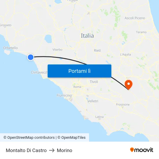 Montalto Di Castro to Morino map
