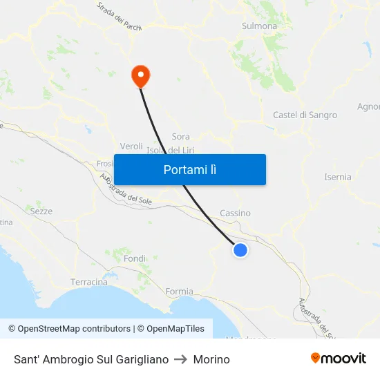 Sant' Ambrogio Sul Garigliano to Morino map