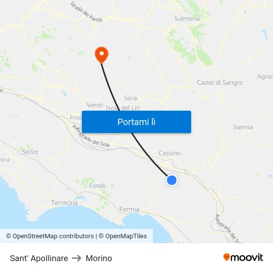 Sant' Apollinare to Morino map
