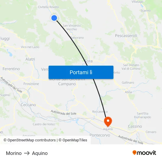 Morino to Aquino map