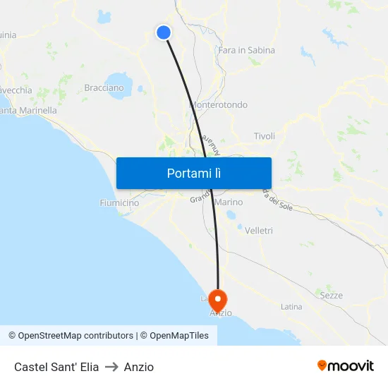 Castel Sant' Elia to Anzio map