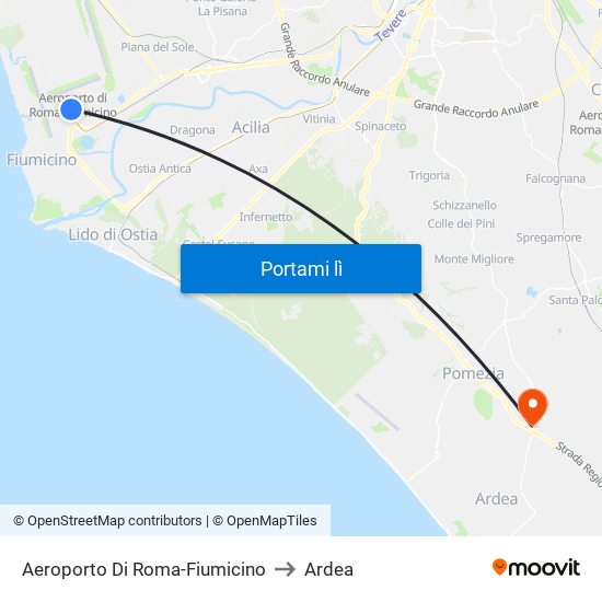 Aeroporto Di Roma-Fiumicino to Ardea map