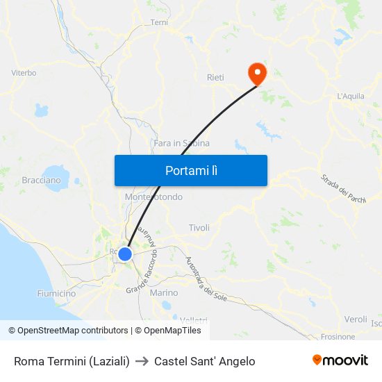 Roma Termini (Laziali) to Castel Sant' Angelo map