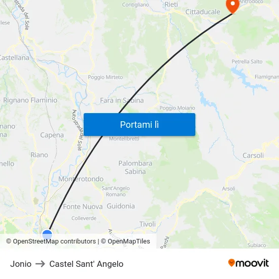 Jonio to Castel Sant' Angelo map
