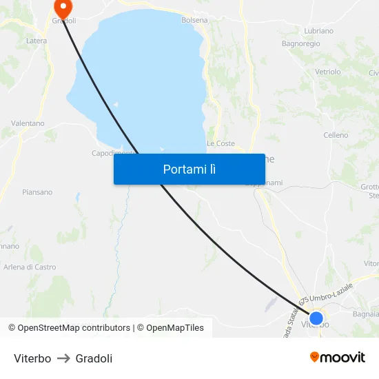 Viterbo to Gradoli map