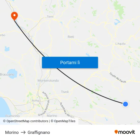 Morino to Graffignano map