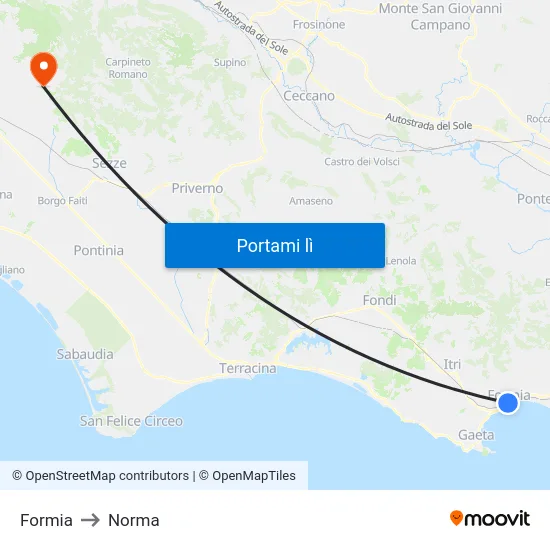 Formia to Norma map