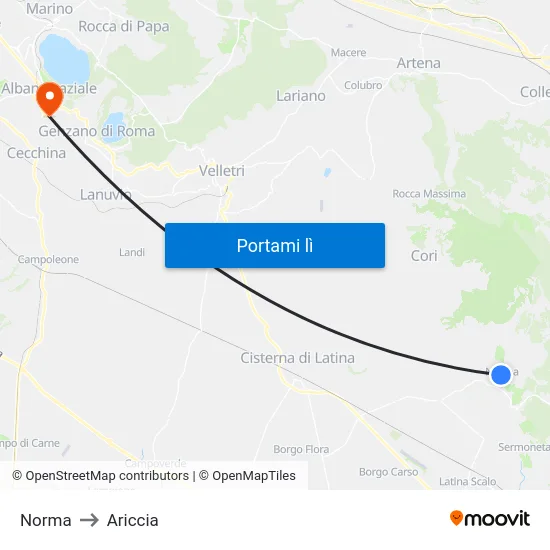 Norma to Ariccia map