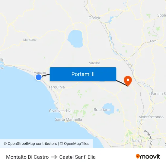 Montalto Di Castro to Castel Sant' Elia map