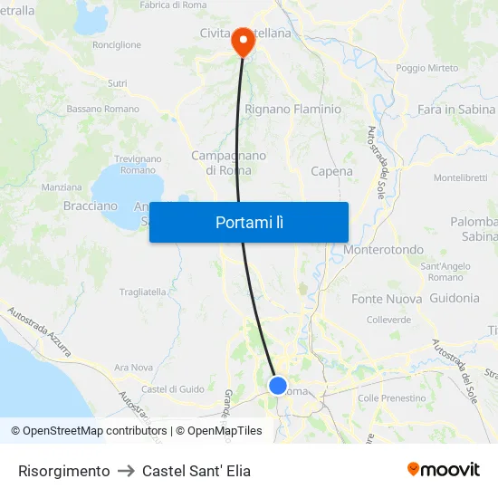 Risorgimento to Castel Sant' Elia map