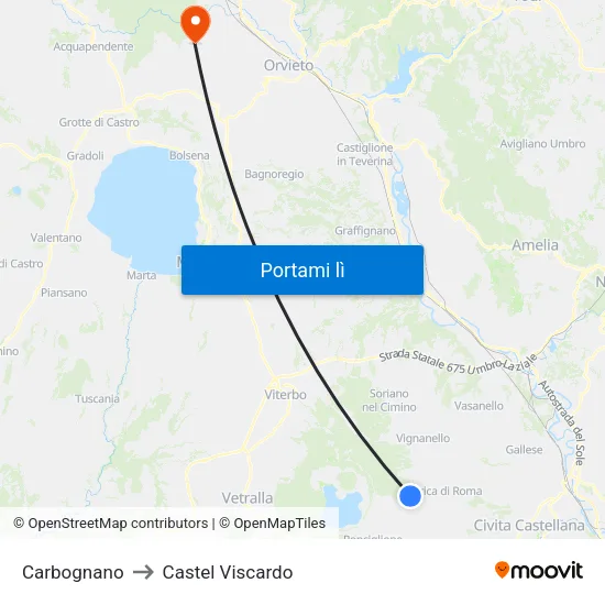 Carbognano to Castel Viscardo map