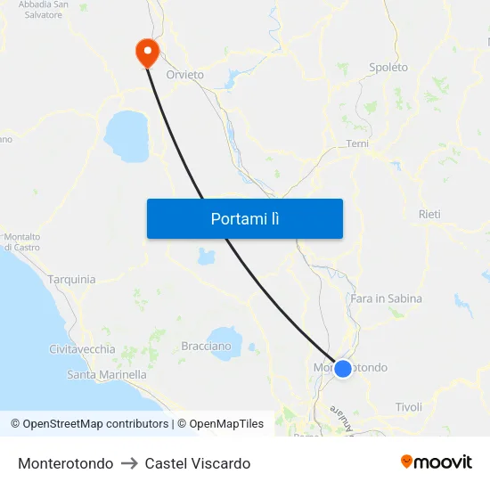Monterotondo to Castel Viscardo map