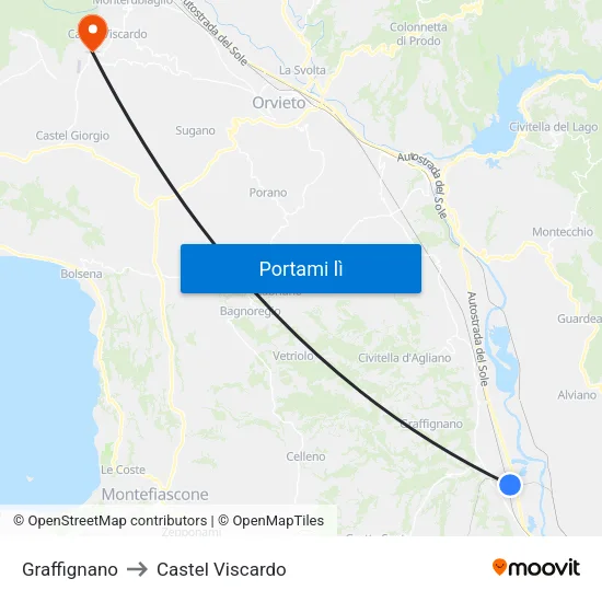 Graffignano to Castel Viscardo map