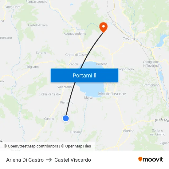 Arlena Di Castro to Castel Viscardo map