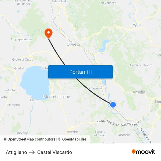Attigliano to Castel Viscardo map
