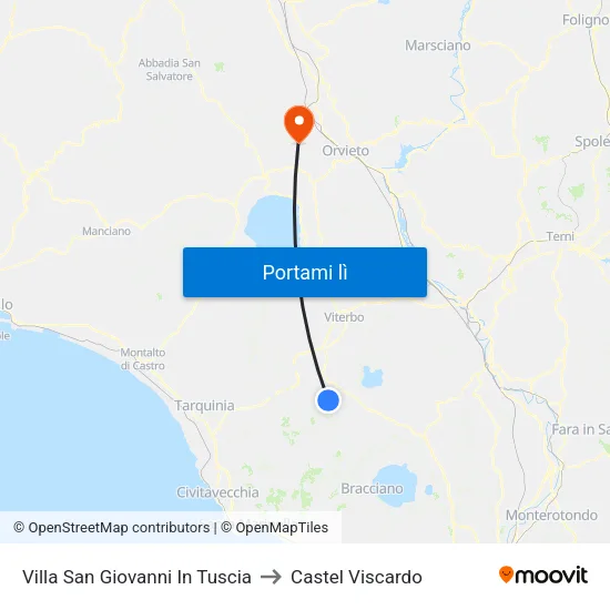 Villa San Giovanni In Tuscia to Castel Viscardo map