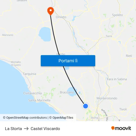 La Storta to Castel Viscardo map