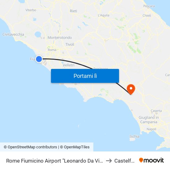 Rome Fiumicino Airport "Leonardo Da Vinci" (Fco) to Castelforte map