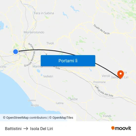 Battistini to Isola Del Liri map