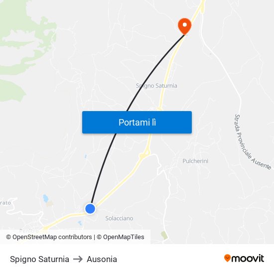 Spigno Saturnia to Ausonia map