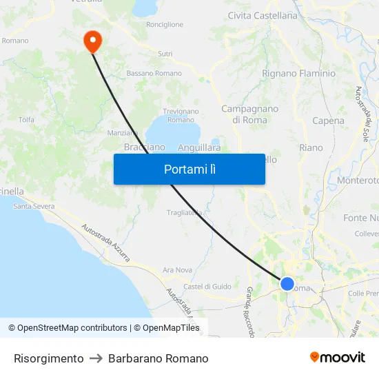 Risorgimento to Barbarano Romano map