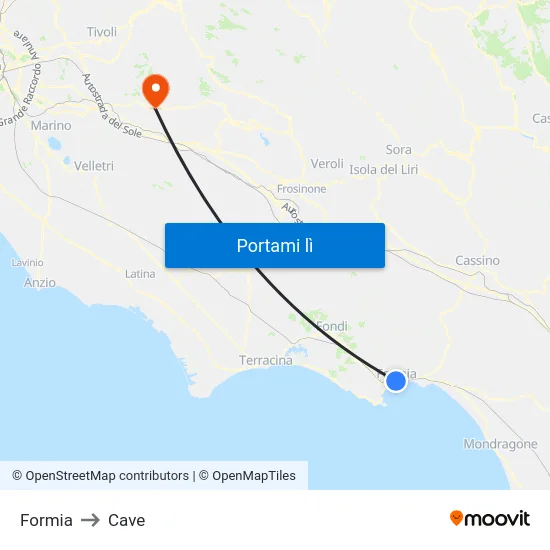 Formia to Cave map