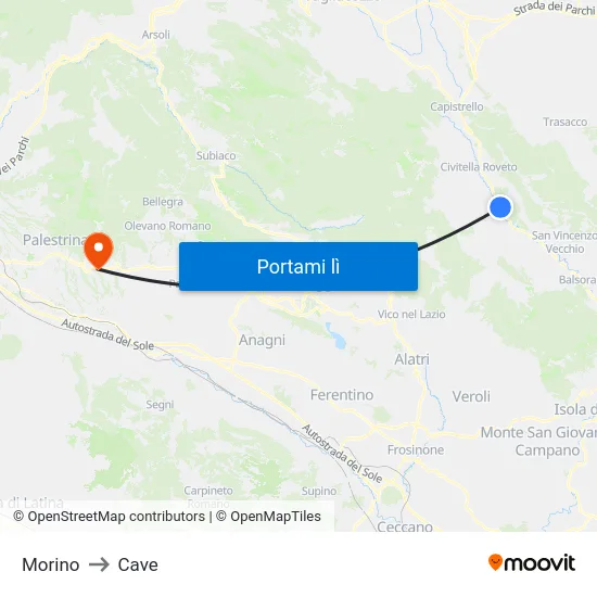 Morino to Cave map